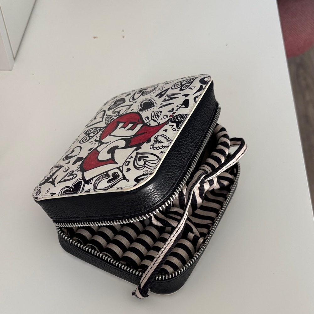Brighton White Black Red 'Love' Heart Jewelry Case